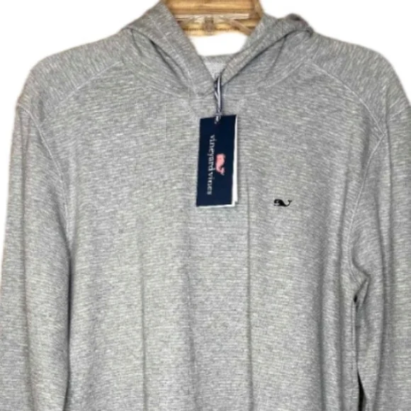 Vineyard Vines Men's Light Gray Long Sleeve Salwater Hoodie Nwt Size Small - Picture 2 of 8